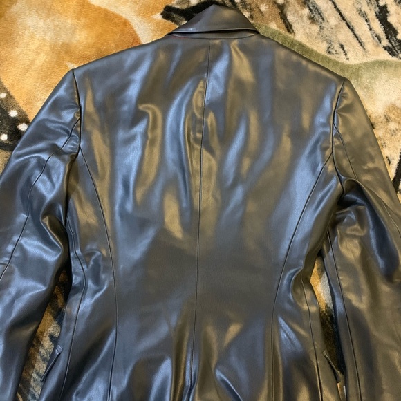 Zara Leather Blazer Jacket - Picture 9 of 10